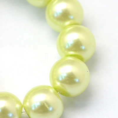 Baking Paint Pearlized Glass Pearl Round Bead Strands X-HY-Q330-8mm-46-1