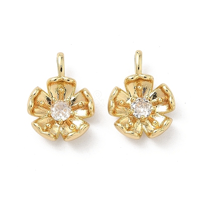 Brass Micro Pave Cubic Zirconia Pendants KK-L260-07G-1