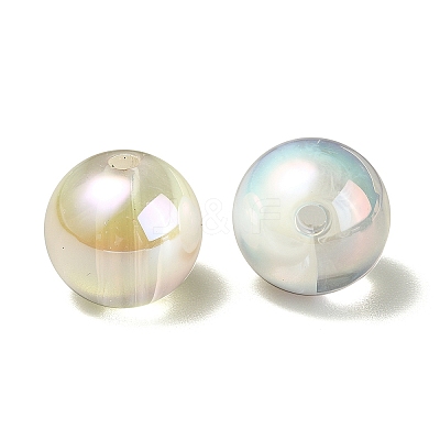 UV Plating Rainbow Iridescent Acrylic Beads PACR-E001-03J-1