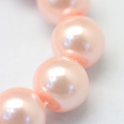Baking Paint Pearlized Glass Pearl Round Bead Strands HY-Q003-10mm-05-1
