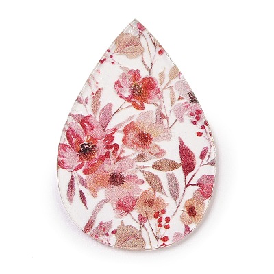 Printed Transparent Acrylic Pendants FIND-K017-16B-1