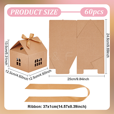 House Shape Cardboard Candy Storage Box CON-WH0084-89B-1