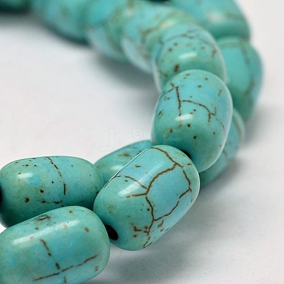 Dyed Barrel Synthetic Turquoise Beads Strands X-G-M142-05-1