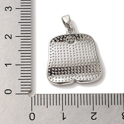 Rack Plating Brass Micro Pave Cubic Zirconia Pendants KK-U027-23P-1