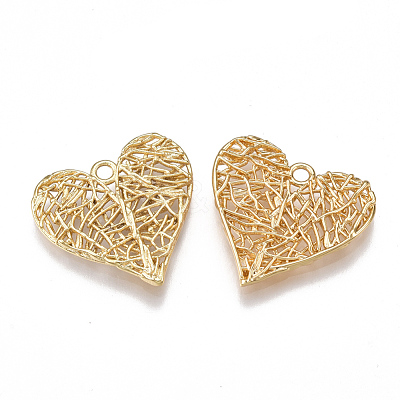 Brass Filigree Pendants X-KK-T038-25G-1
