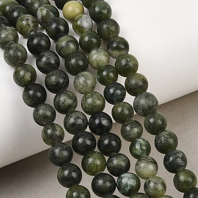 Natural Chinese Jade Beads Strands G-F363-6mm-1
