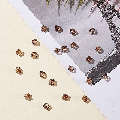 Two Tone Transparent Spray Painted Acrylic Bead X-ACRP-T005-26A-1