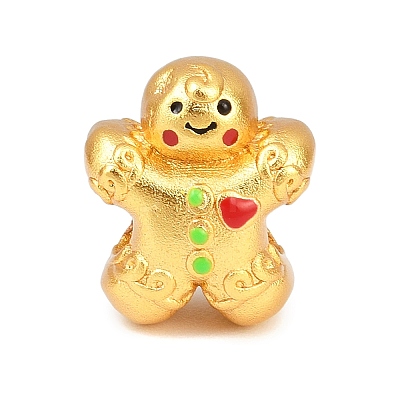 Christams Brass Enamel European Beads KK-F922-03E-G-1