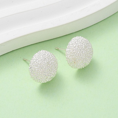 Brass Textured Stud Earrings EJEW-A143-02C-S-1
