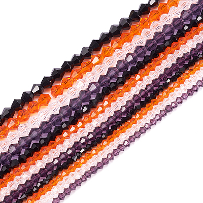 12 Strands 12 Style Halloween Theme Transparent Glass Beads Strands GLAA-TA0001-42-1