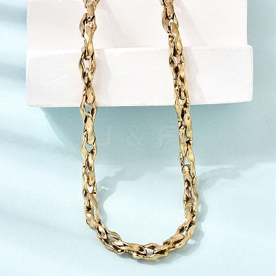 5.5MM 304 Stainless Steel Twisted Oval Link Chain Necklaces for Man and Women SA-CBAB767-18C-G-1