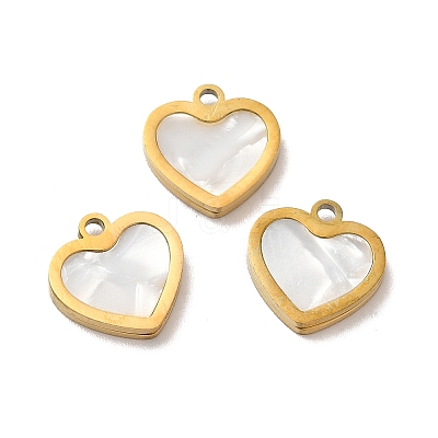 Ion Plating(IP) 304 Stainless Steel Heart Charms STAS-A080-12G-1