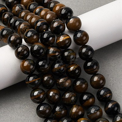 Dyed Natural Blue Tiger Iron Beads Strands G-G286-A02-10mm-1