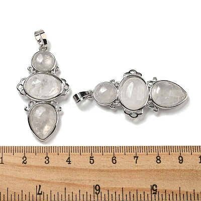 Natural Quartz Crystal Rock Crystal Pendants G-Q158-04P-1
