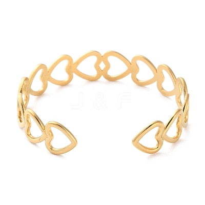 304 Stainless Steel Cuff Bangles for Women BJEW-K263-05G-09-1