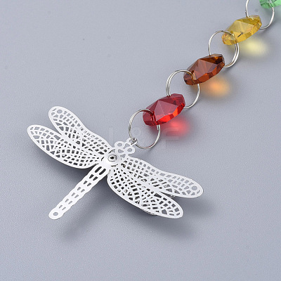 Chandelier Suncatchers Prisms Octogon Glass Chakra Hanging Pendant AJEW-G025-C01-1