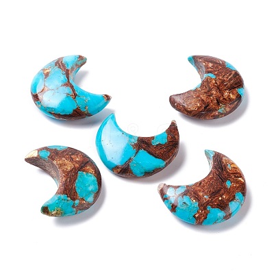 Assembled Natural Bronzite & Synthetic Turquoise Cabochons G-K317-B05-1