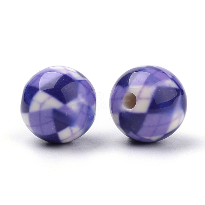 Opaque Printed Acrylic Beads MACR-S271-10mm-07-1