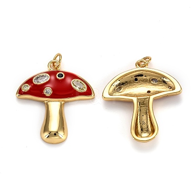 Autumn Theme Real 18K Gold Plated Brass Micro Pave Cubic Zirconia Pendants ZIRC-L100-019G-G-1