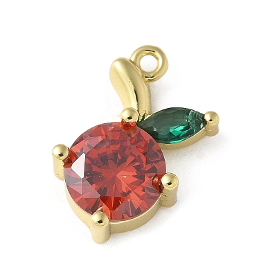 Brass Micro Pave Cubic Zirconia Pendants KK-P290-02D-G-1