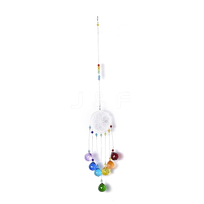 Crystals Chandelier Suncatchers Prisms Chakra Hanging Pendant AJEW-Q142-01-1