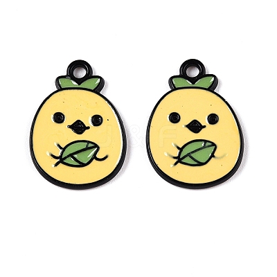 Spray Painted Alloy Enamel Pendants ENAM-T020-32-RS-1