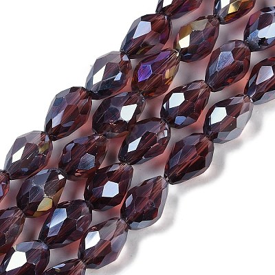 Transparent Electroplate Glass Beads Strands EGLA-N013-T10mm-B03-1