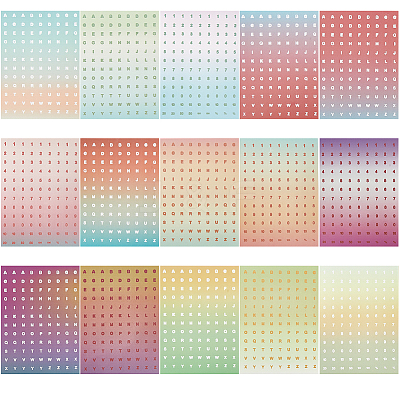 5 Sets 5 Styles Gradient Color PVC Alphabet Number Stickers DIY-GF0008-71-1