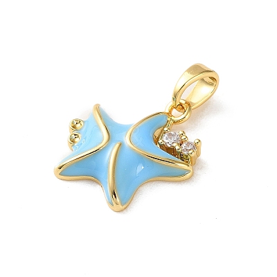 Brass Micro Pave Cubic Zirconia Pendants KK-P320-08B-G-1