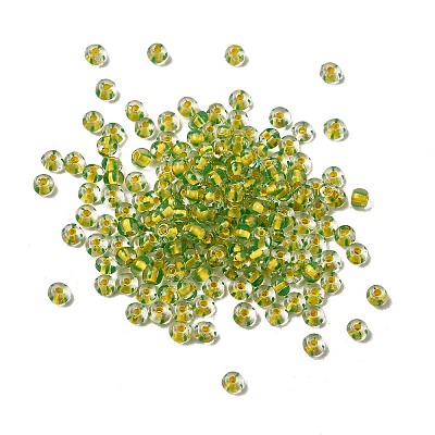 Transparent Stripe Glass Seed Beads GLAA-NH0001-06H-1