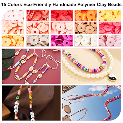 150G 15 Colors Handmade Polymer Clay Beads CLAY-AR0001-13-1