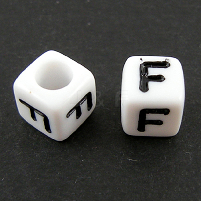 Letter Acrylic European Large Hole Beads OPDL-R050-10mm-F-1