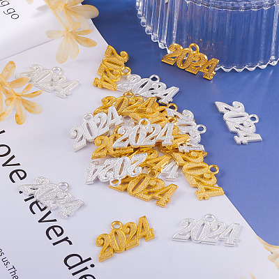 60Pcs 2 Colors Alloy Pendants FIND-TA0004-34-1