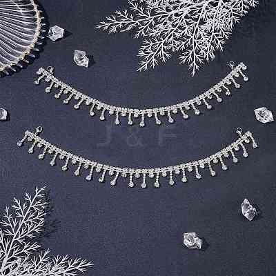 2pcs Crystal Glass Rhinestone Shoes Chain FIND-NB0002-33-1