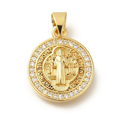 Rack Plating Brass with Cubic Zirconia Pendants KK-Z086-33G-01-1