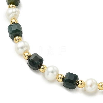 Adjustable Natural Gemstone & Cultured Freshwater Pearl Beads Slider Bracelets for Women BJEW-JB13609-1