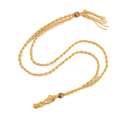 Braided Waxed Cord Empty Macrame Pouch Slider Necklace Making FIND-C061-01G-1