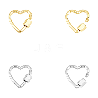4Pcs 2 Colors Brass Screw Carabiner Lock Charms KK-UN0001-99-1