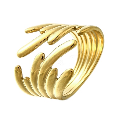 304 Stainless Steel Adjustable Cuff Rings for Women RJEW-B123-01G-04-1