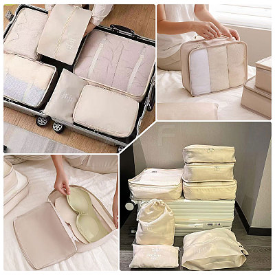 8Pcs Polyester Travel Toiletry Bags ABAG-WH0046-118A-1