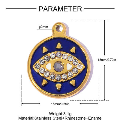 304 Stainless Steel with Enamel Pendants SA-OY002-27G-01-1