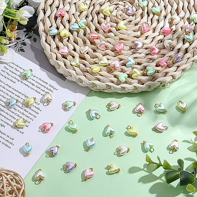 200Pcs Imitation Shell & Pearl Acrylic Pendants FIND-ME0003-99-1