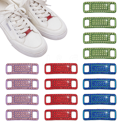 16Pcs 4 Colors Alloy Rhinestone Shoelace Buckle FIND-AR0006-25-1