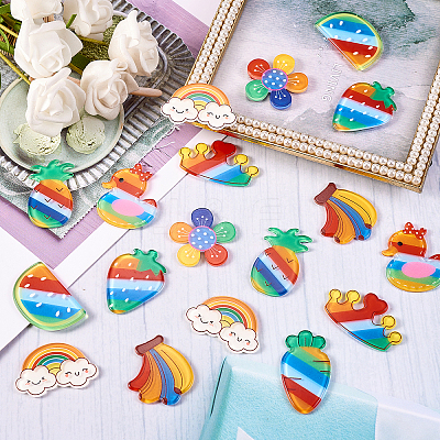45Pcs 9 Styles Acrylic Cabochons MACR-CJ0001-29-1