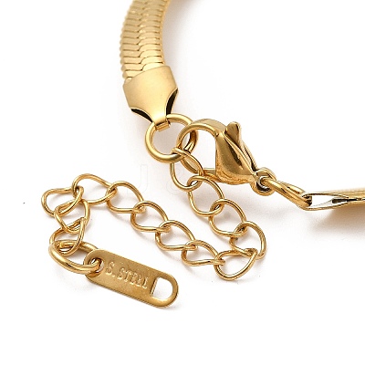 Ion Plating(IP) 304 Stainless Steel Herringbone Chain Bracelet for Men Women BJEW-E058-01D-G-1