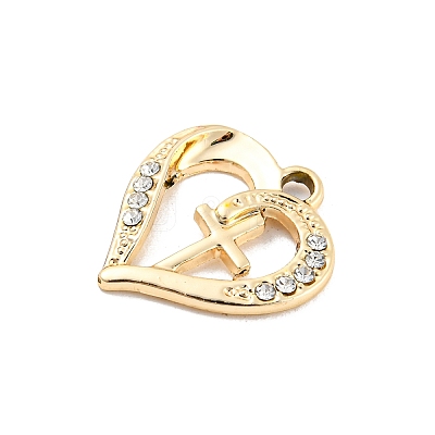 UV Plating Alloy Rhinestone Pendants PALLOY-D026-05G-1
