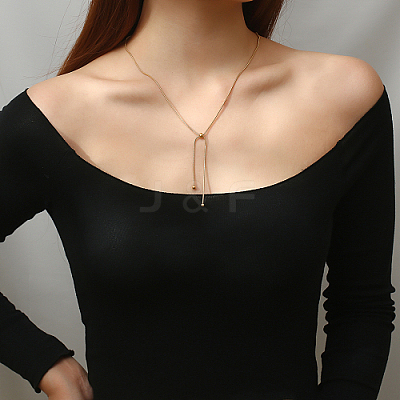 304 Stainless Steel Snake Chains Lariat Necklaces AA0282-1-1