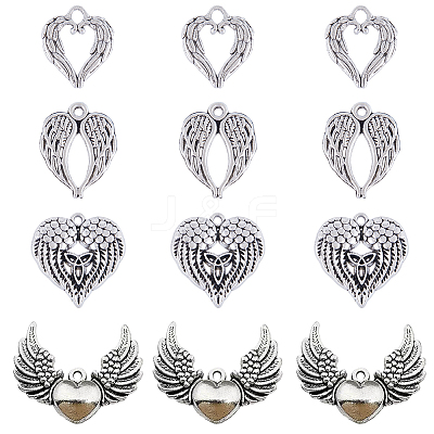 40pcs 4 styles Tibetan Style Alloy Pendants TIBE-SC0001-93-1