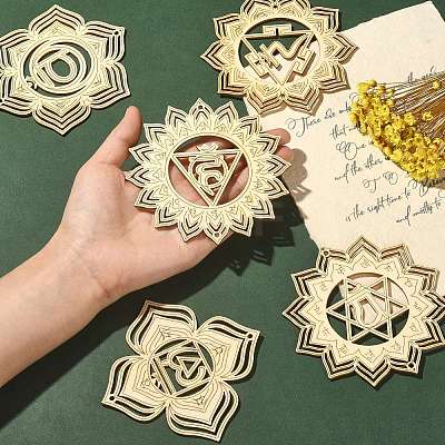 50Pcs 5 Styles Undyed Wood Connector Charms Set WOOD-CJ0001-74-1