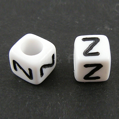 Letter Acrylic European Beads X-OPDL-R050-10mm-Z-1
